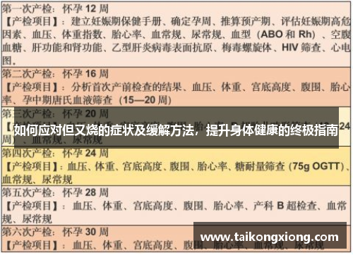 如何应对但又烧的症状及缓解方法，提升身体健康的终极指南